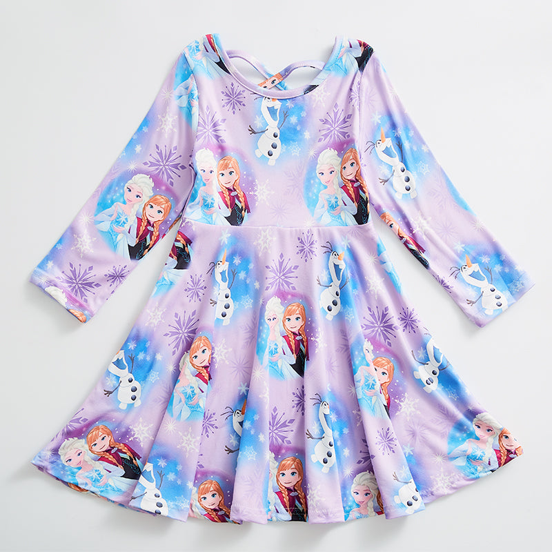 （Pre Order）Girls Fall Princess Print Dress