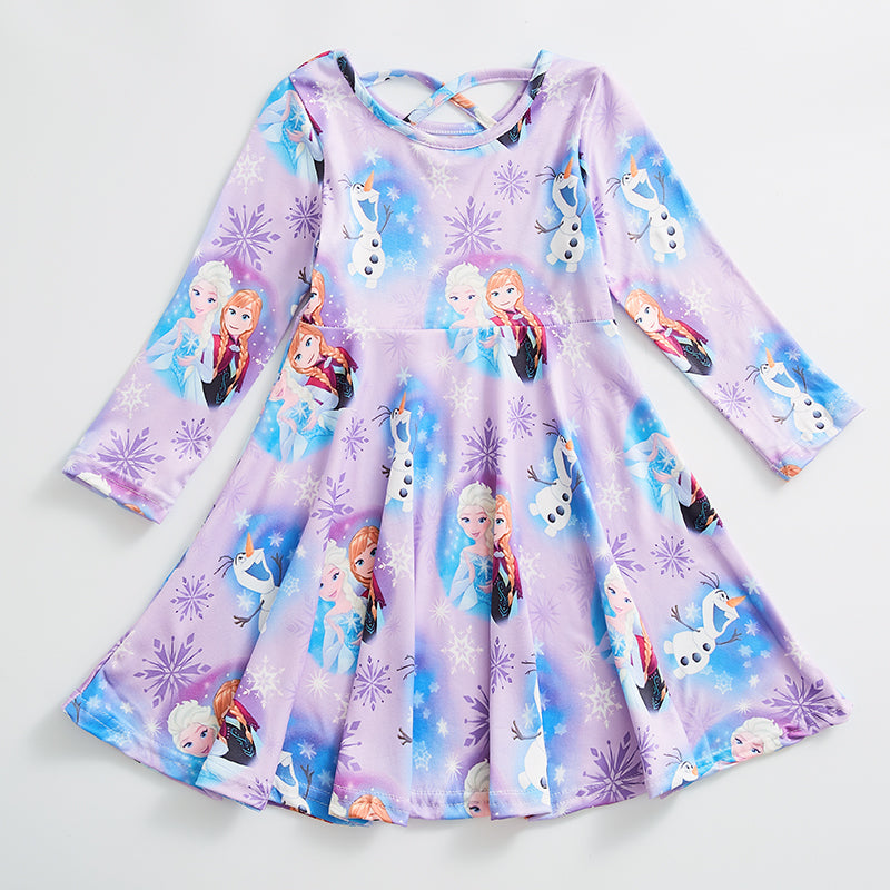 （Pre Order）Girls Fall Princess Print Dress