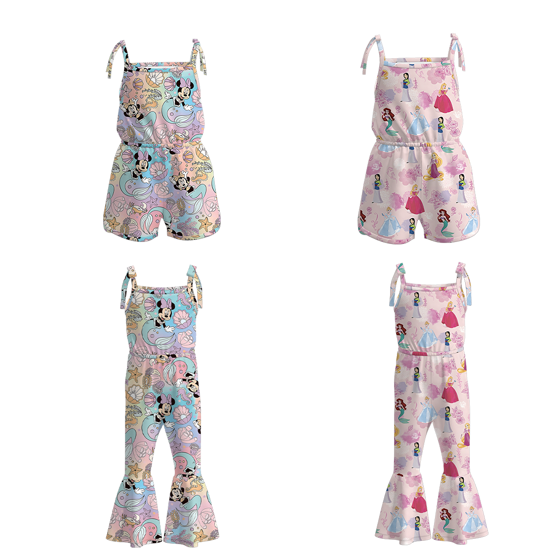 (Pre Order)Bamboo Summer Baby Girls' Cartoon Printed Sleeveless Jumpsuit