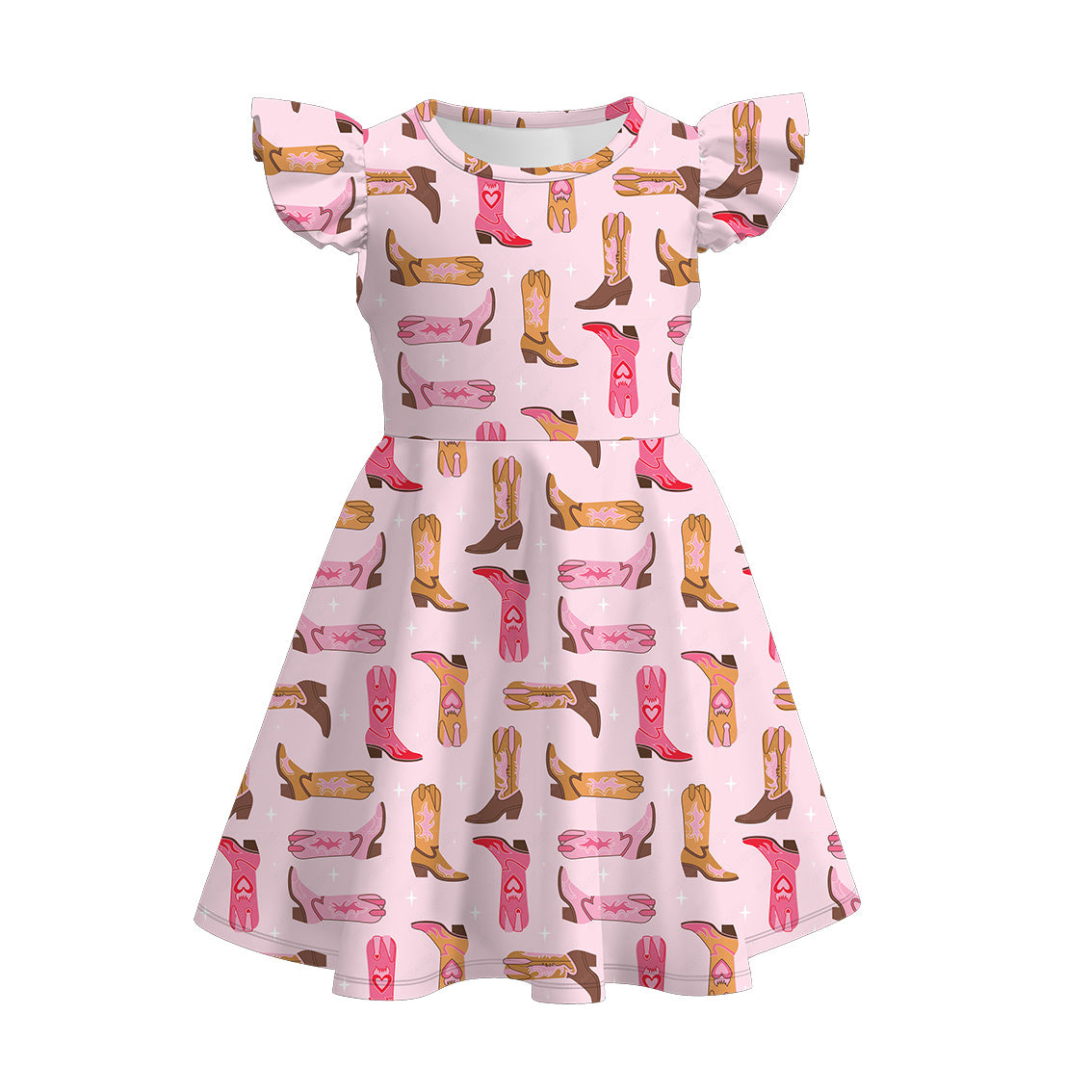 （Pre Order）Girls Pink Boots Dress