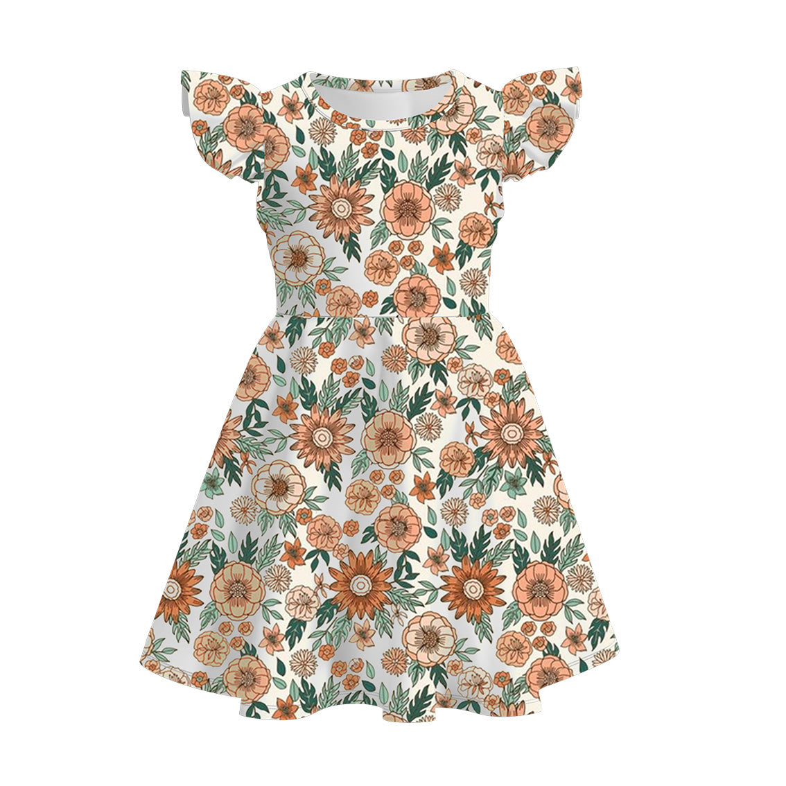 （Pre Order）Girls Vintage Floral Print Dress