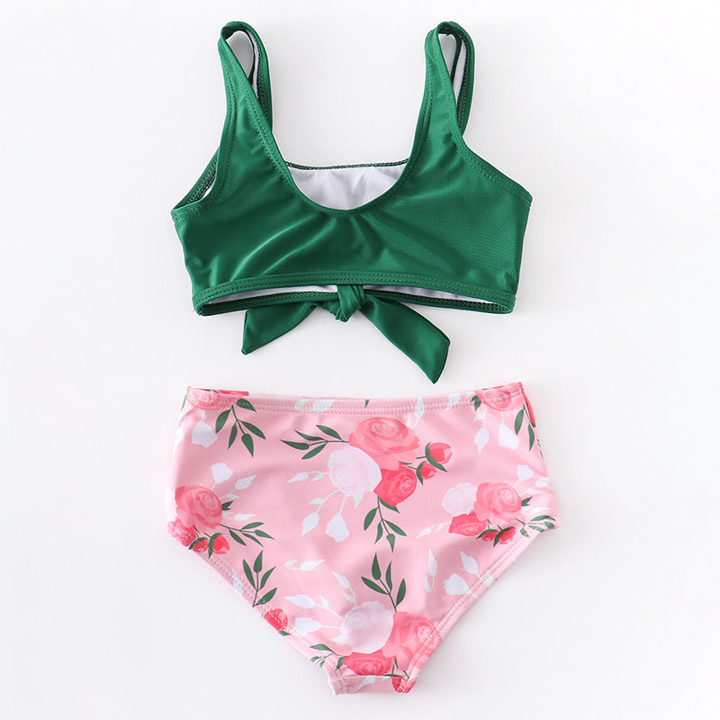 Mommy & Me Green Floral 2 Pieces Swimsuit