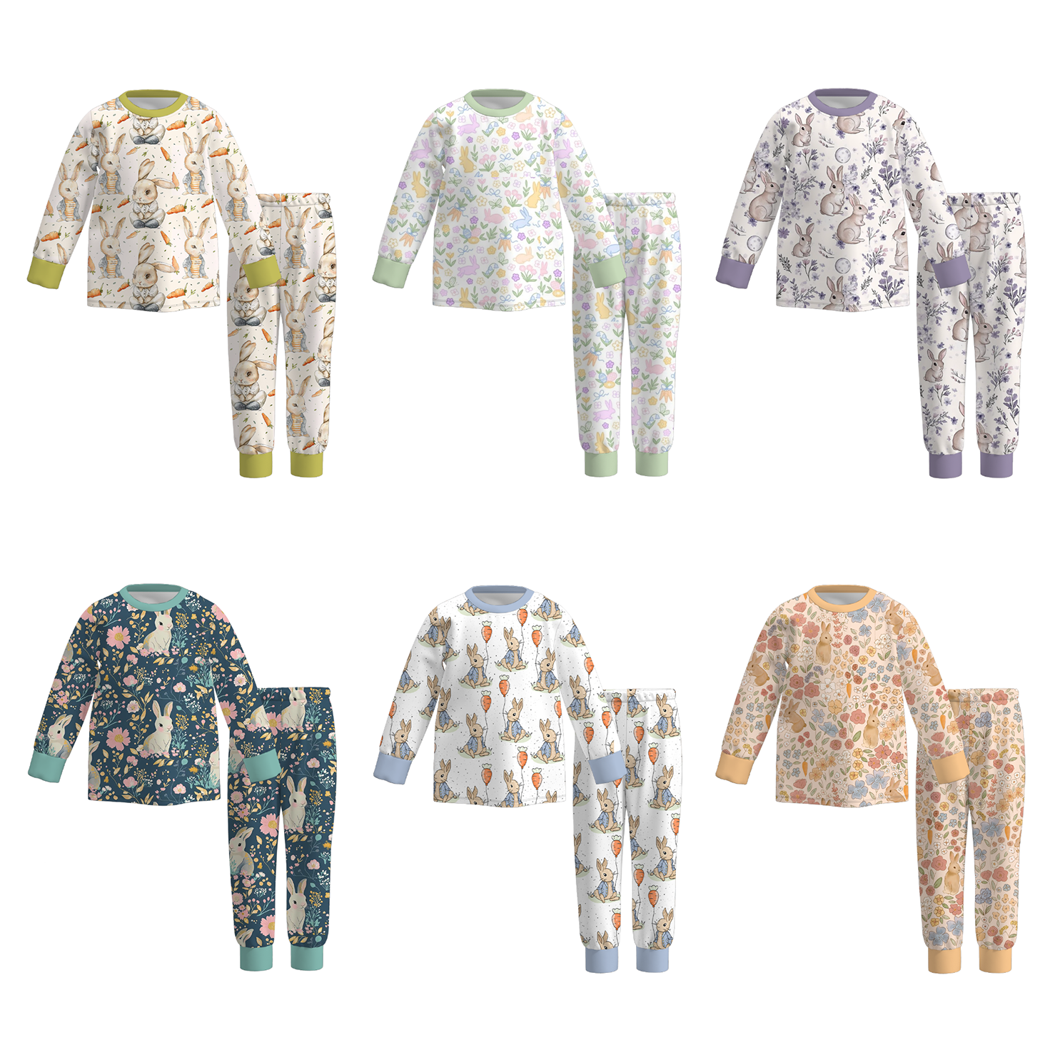 （Pre Order）Boys Easter Bunny Print Pajamas