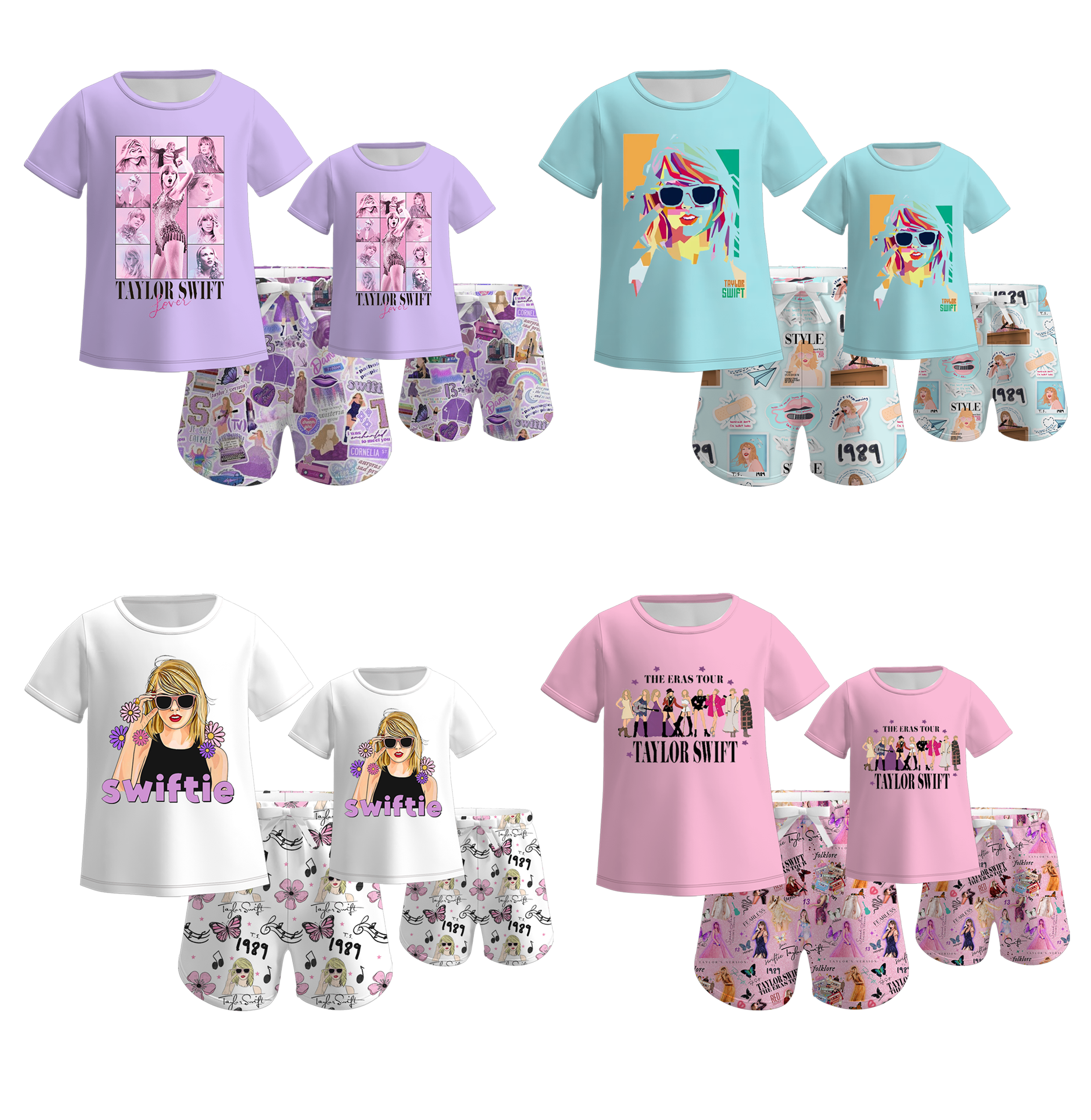 （Pre Order）TS Print Mommy and Me Short Set Pajamas