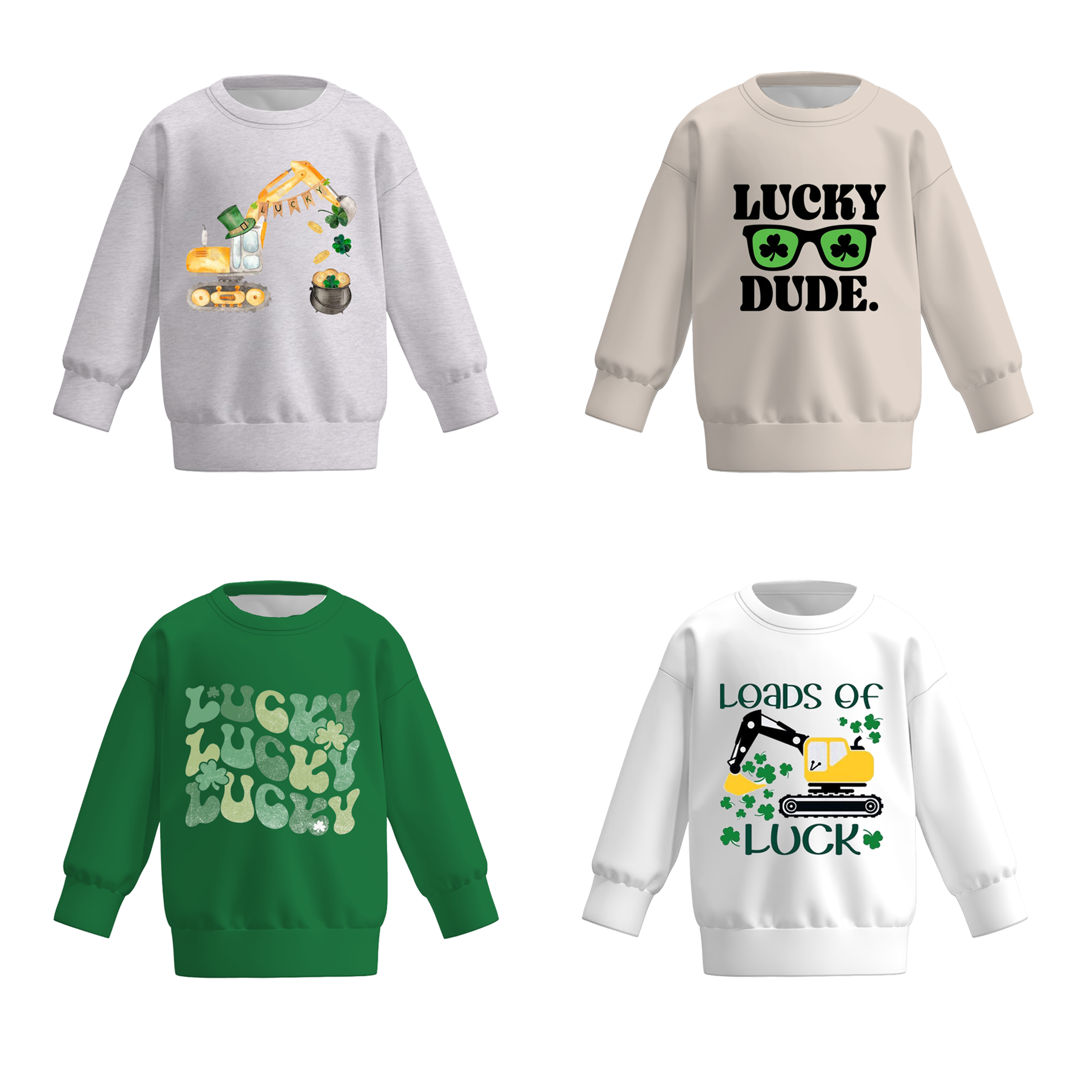 （Pre Order）Boys St.Patrick's Day Shamrock Print Sweatshirt