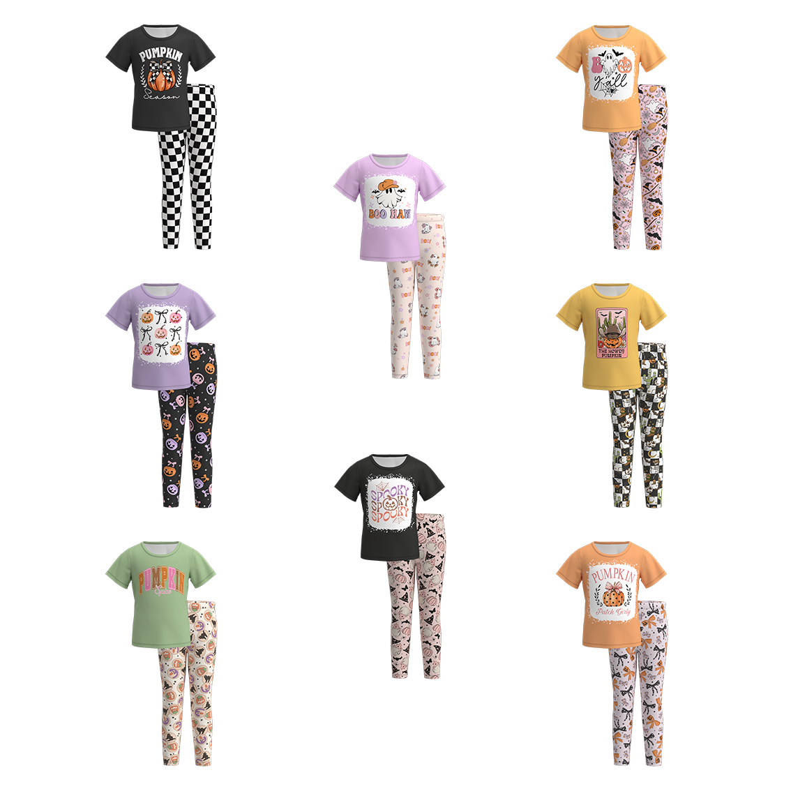 （Pre Order）Girls Halloween Print Outfit Set