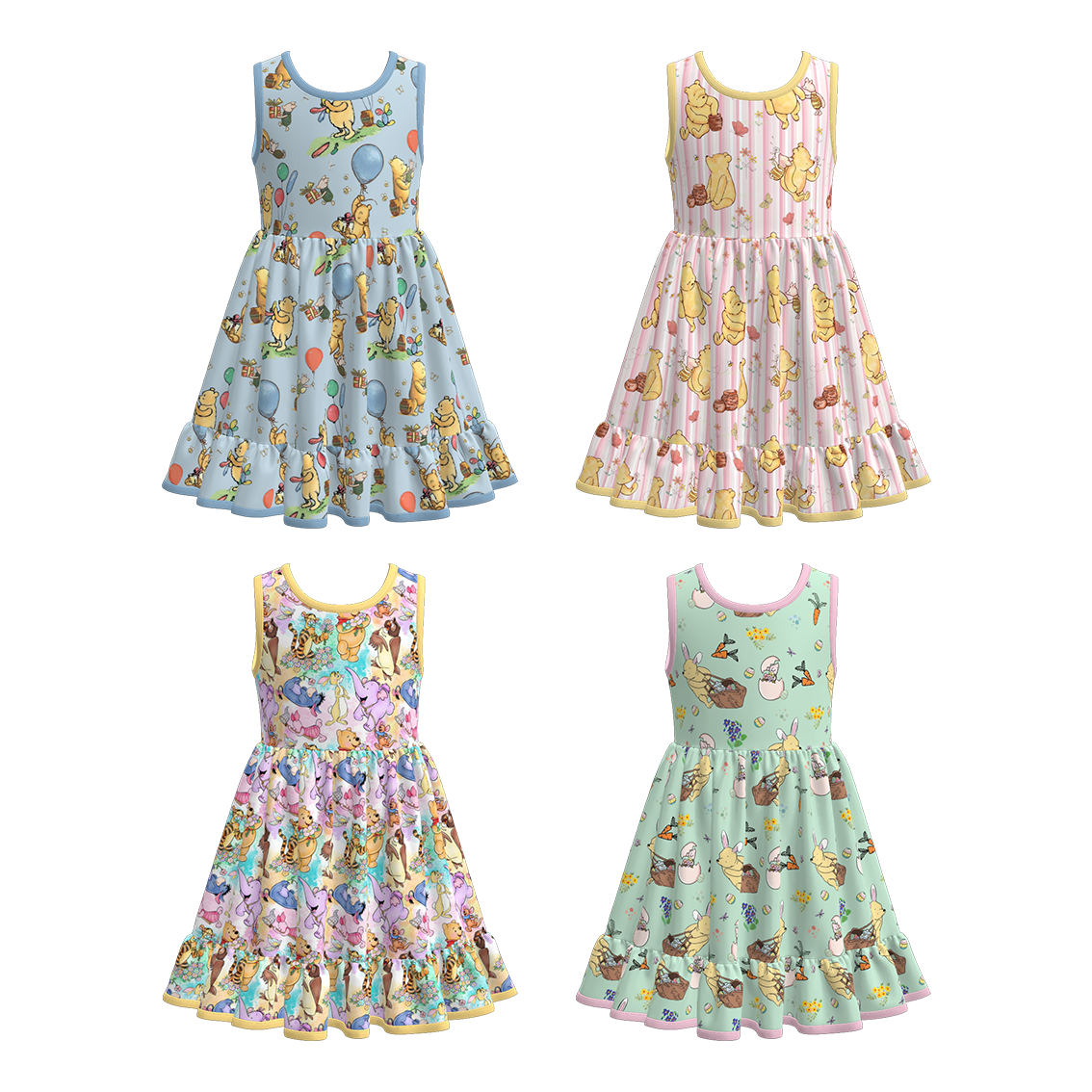 （Pre Order）Girls Spring and Summer Cartoon Print Dress