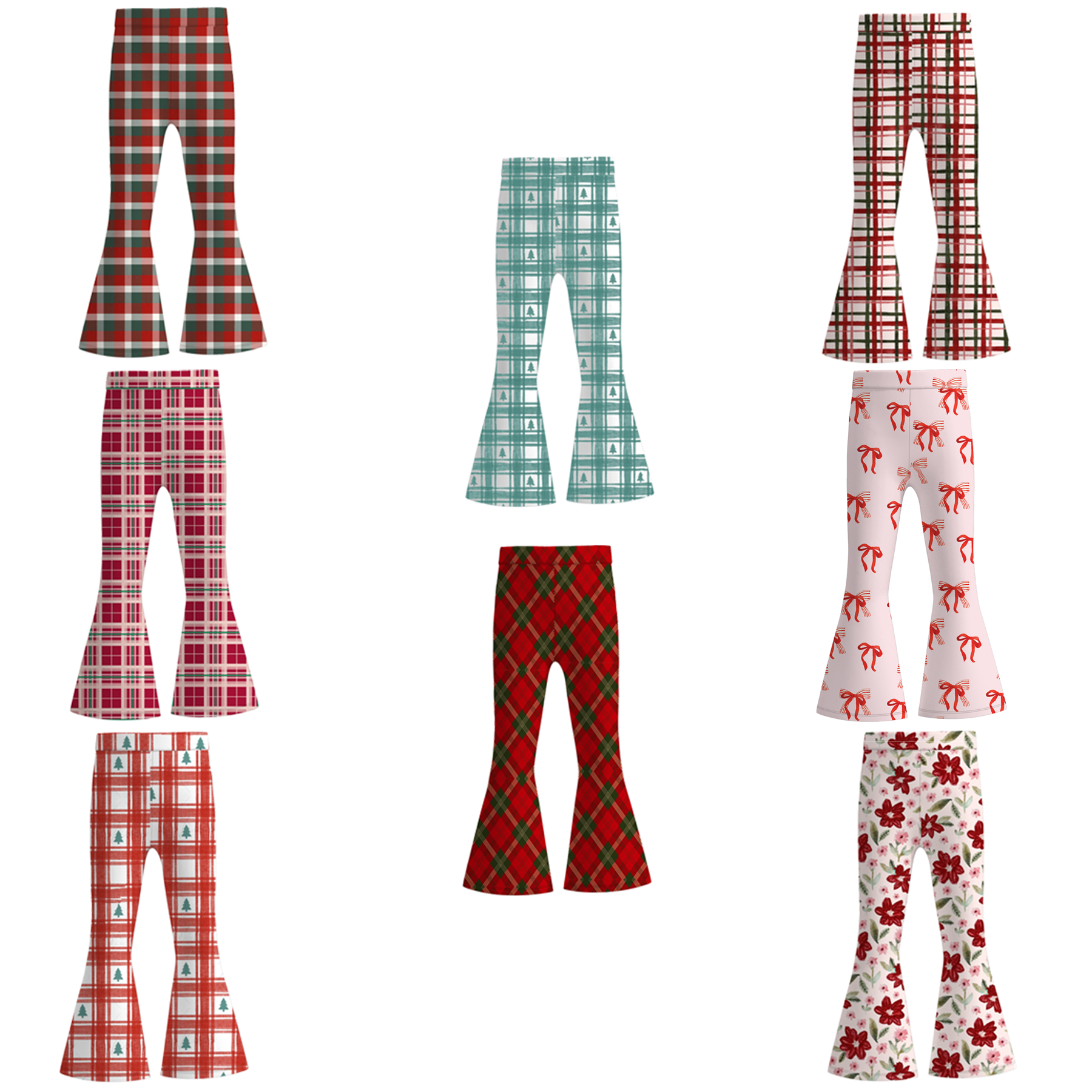 （Pre Order）Girls Christmas Print Bell Pants