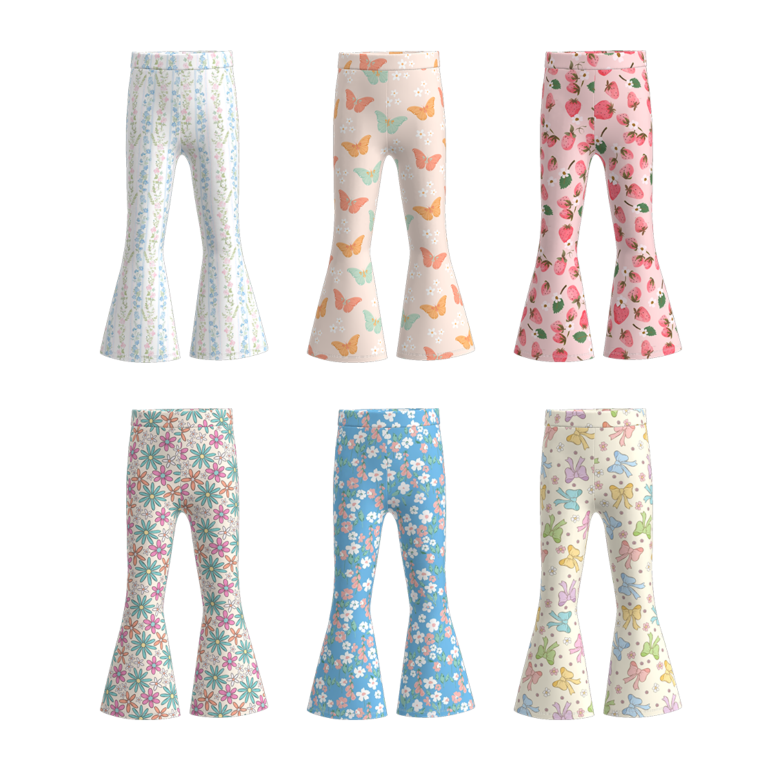 （Pre Order）Girls Spring and Summer Print Bell Pants