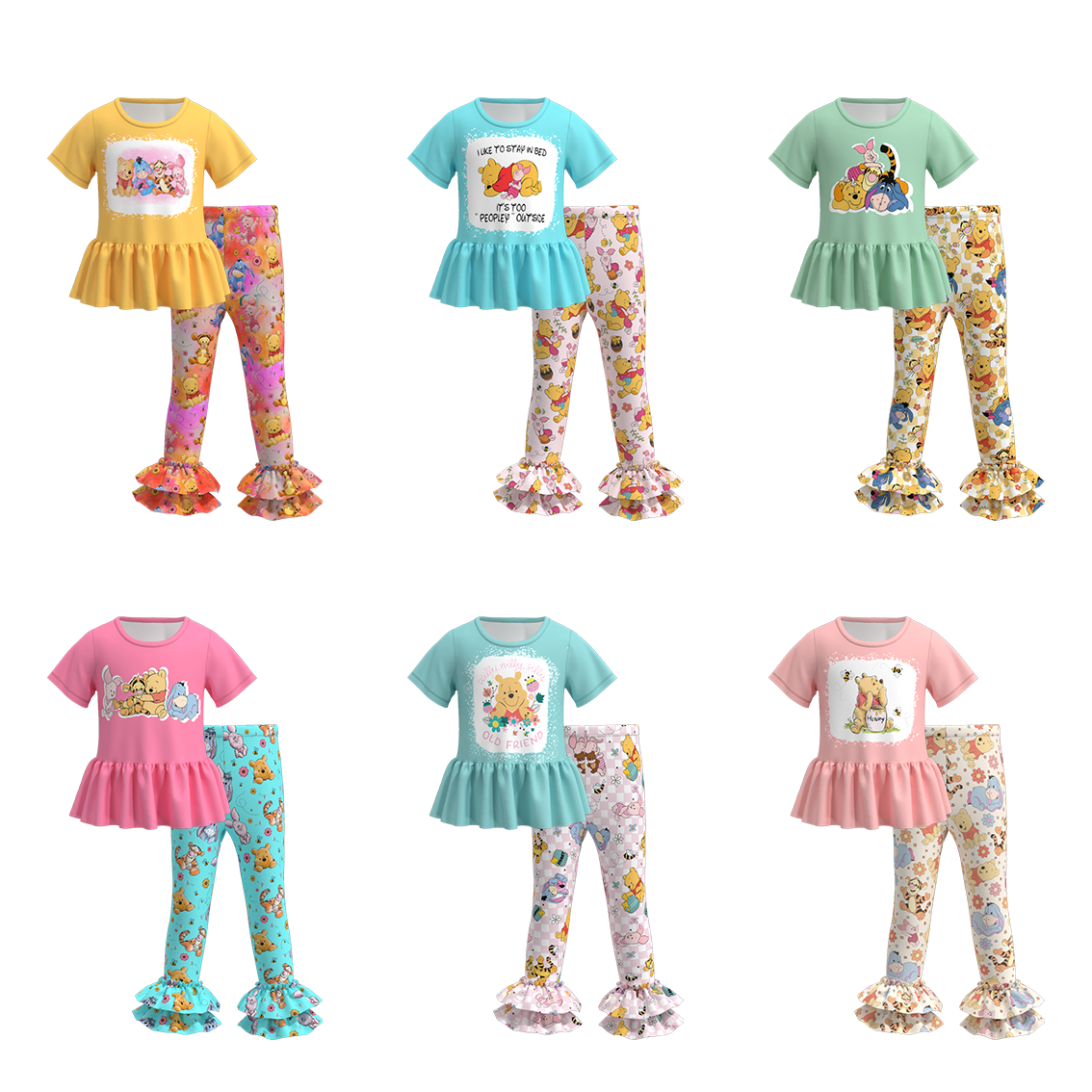 （Pre Orders）Girls Cartoon Print Outfit Set