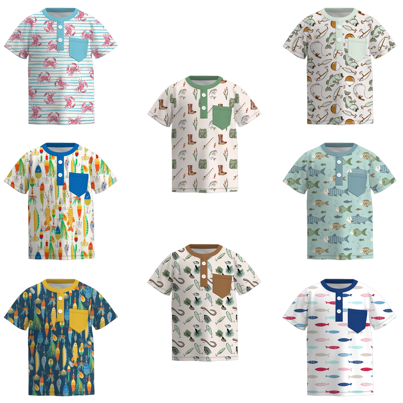 （Pre Order）Boys Summer Seaside Print Top