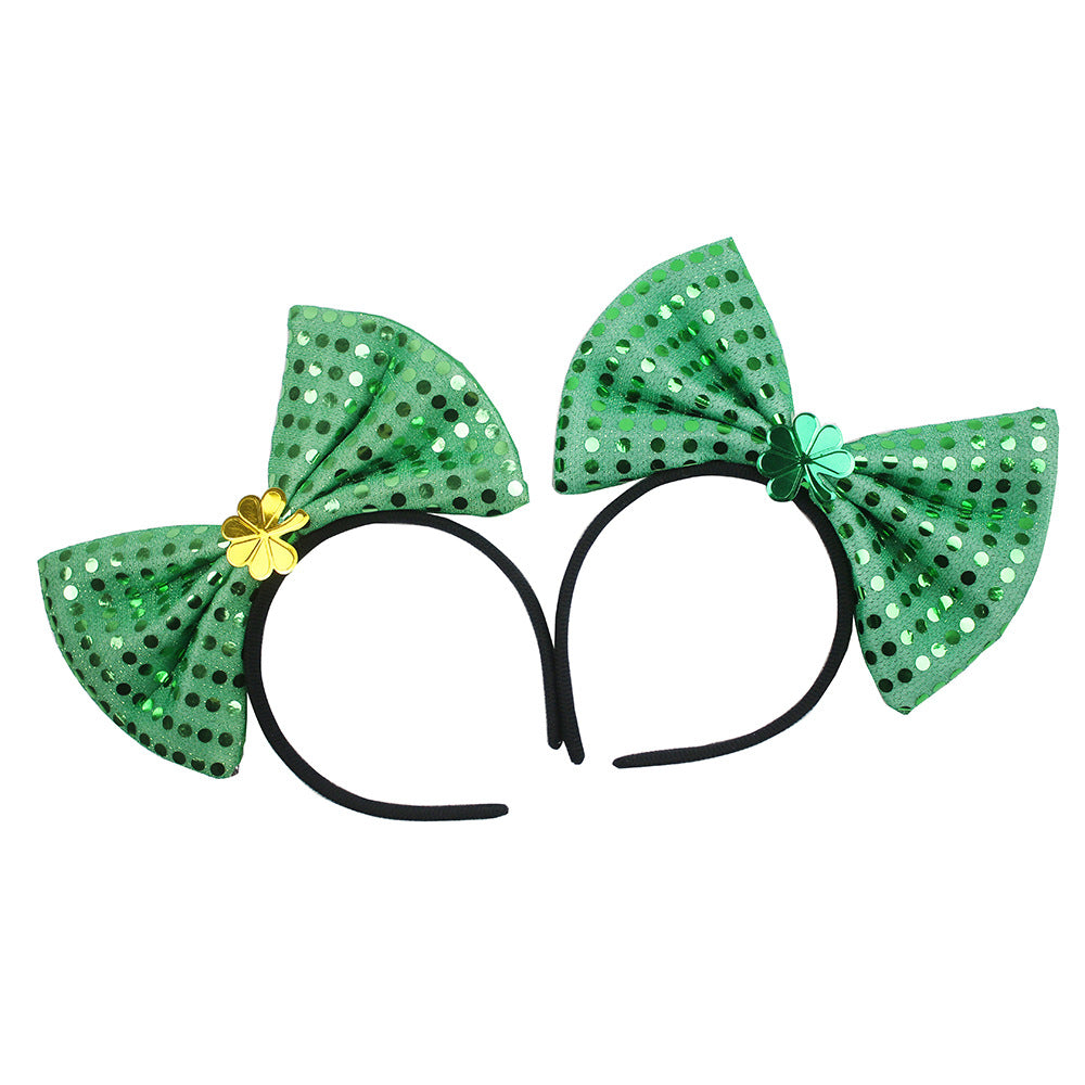 （Pre Order）Girls St.Patrick's Day Shamrock Bow Headband and Triple Tulle Skirt