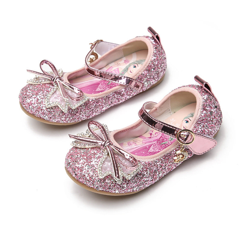 （Pre Order）Girls Stylish Soft-soled One-line Sequined Flats