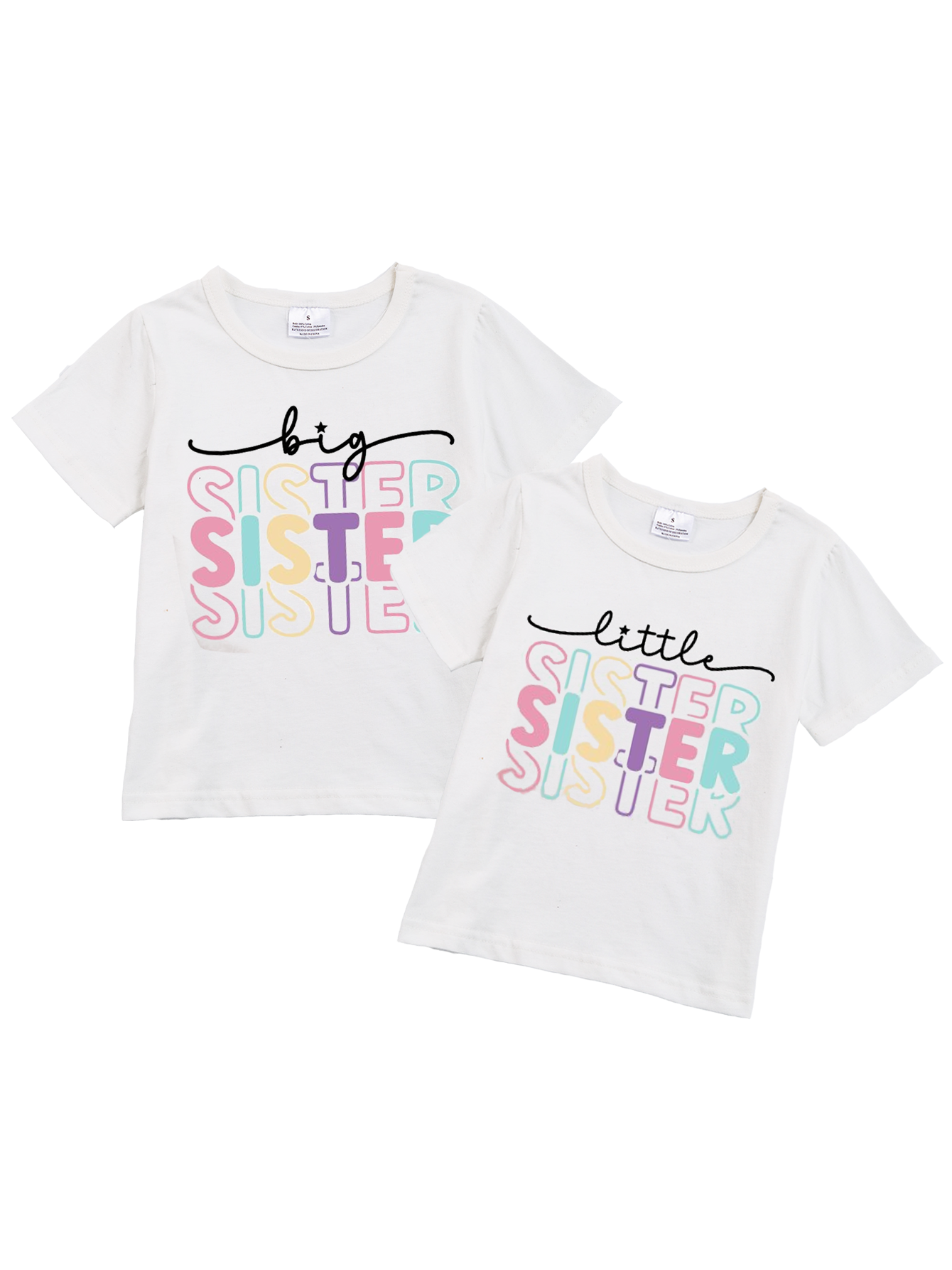 (Pre Order)Sibling Big Little Sister Cotton T-shirt