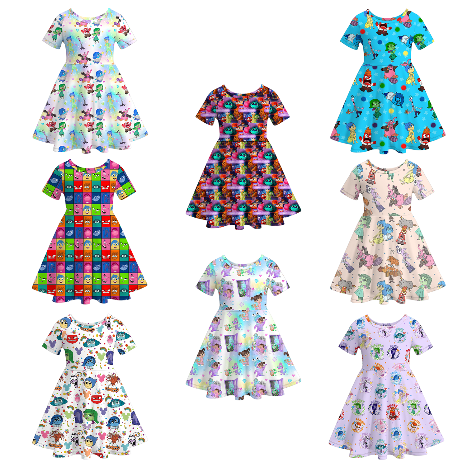 （Pre Order）Girls Cute Cartoon Print Twirl Dress