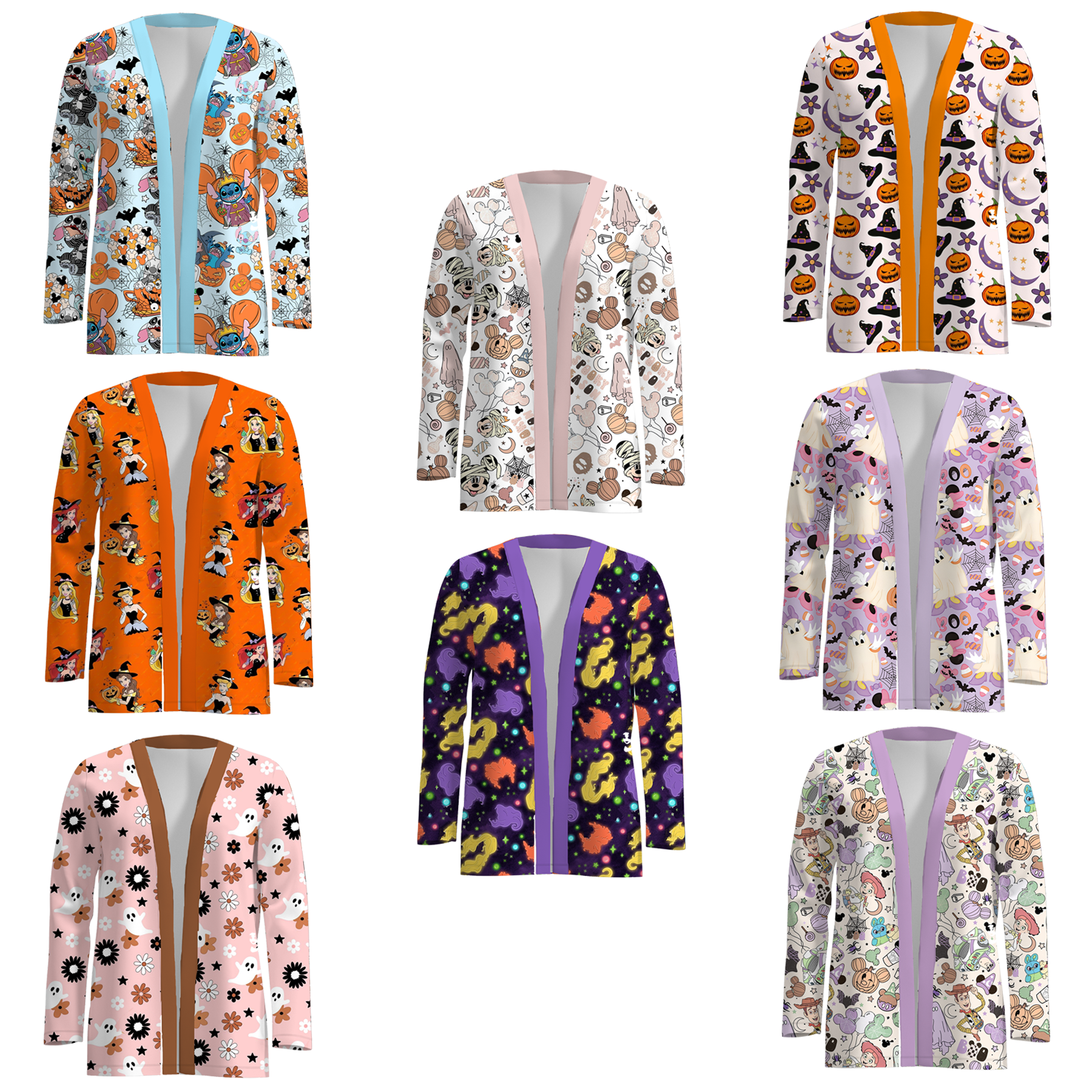 （Pre Order）Adults Halloween Print Cardigan