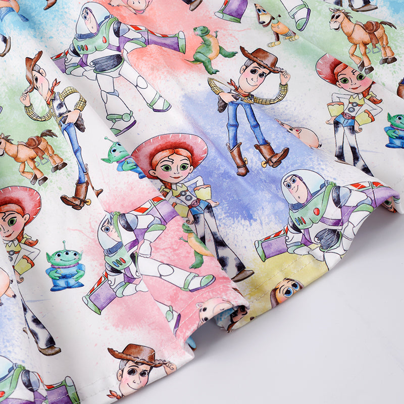 （In Stock L8-2-2）Girls Cartoon Print Dress