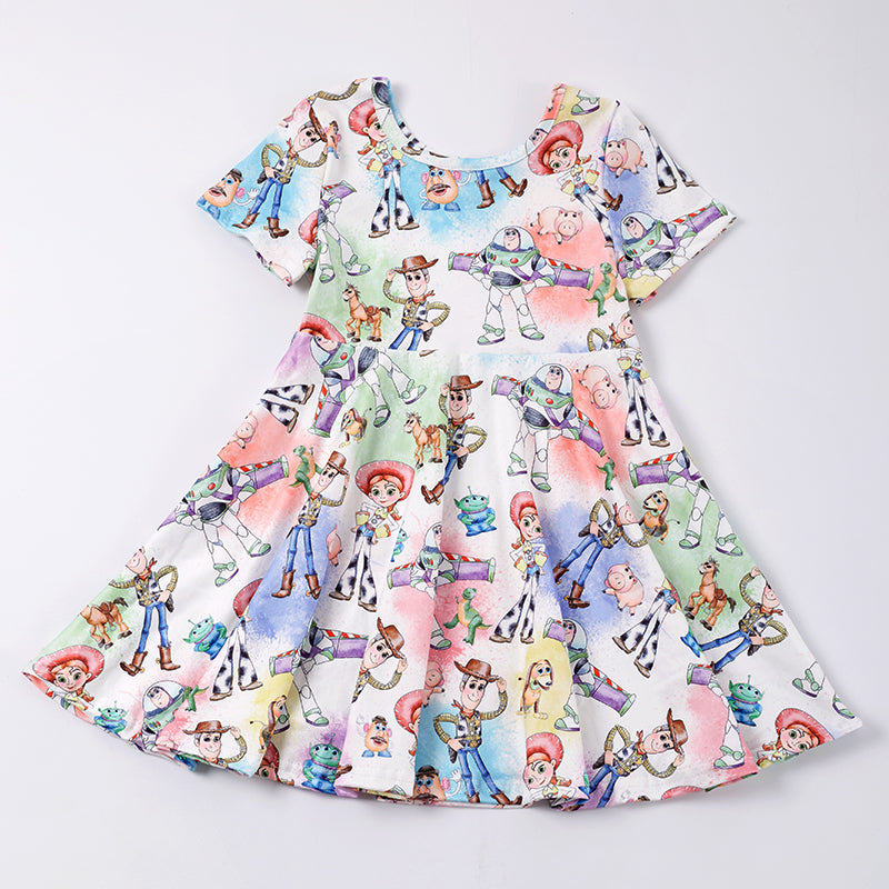 （PRE ORDER）Girls Cartoon Print Dress