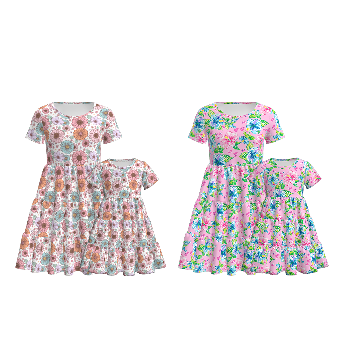 （Pre Order）Mommy and Me Spring ＆ Summer Floral Print Dress