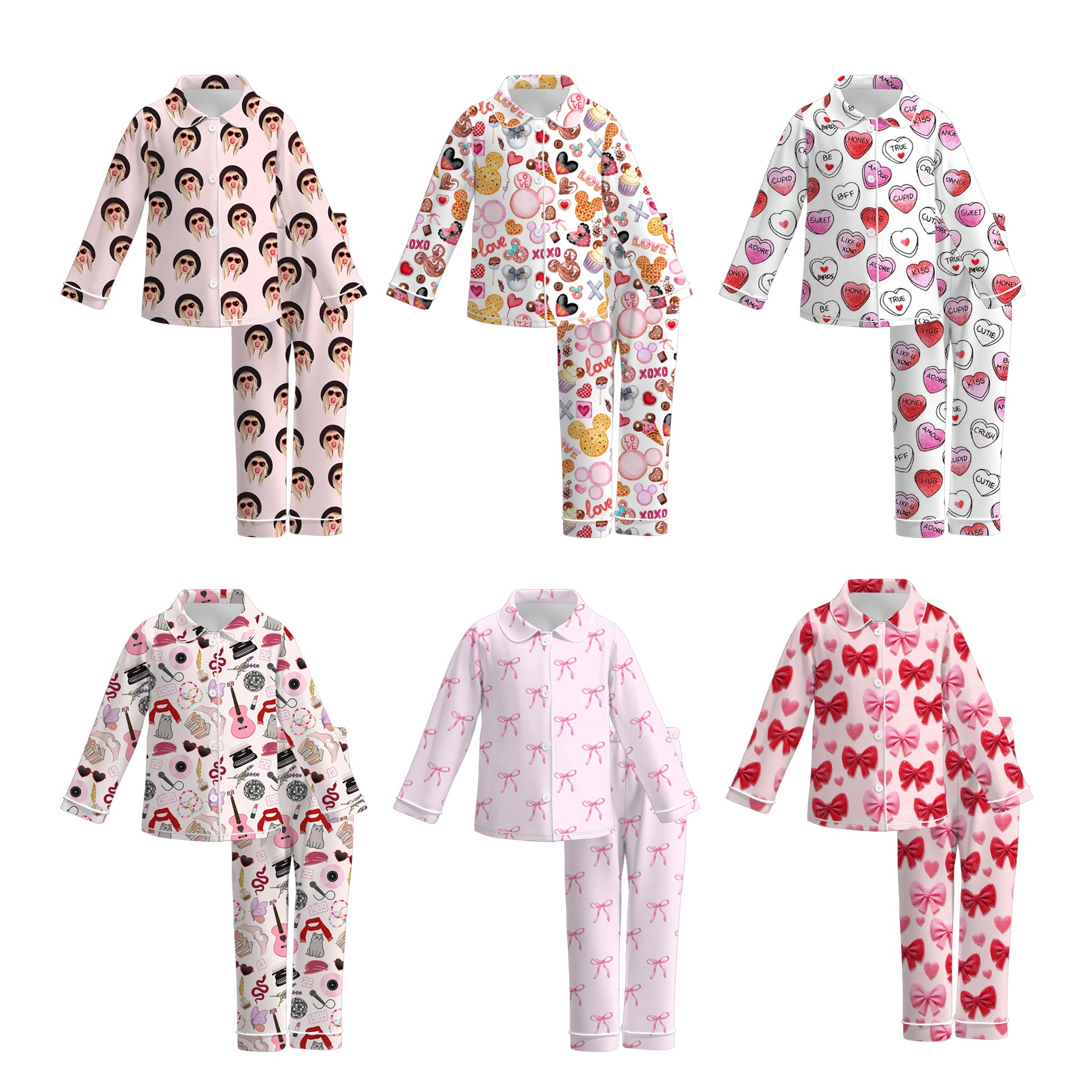 （Pre Order）Girls Valentine's Day Print Pajamas