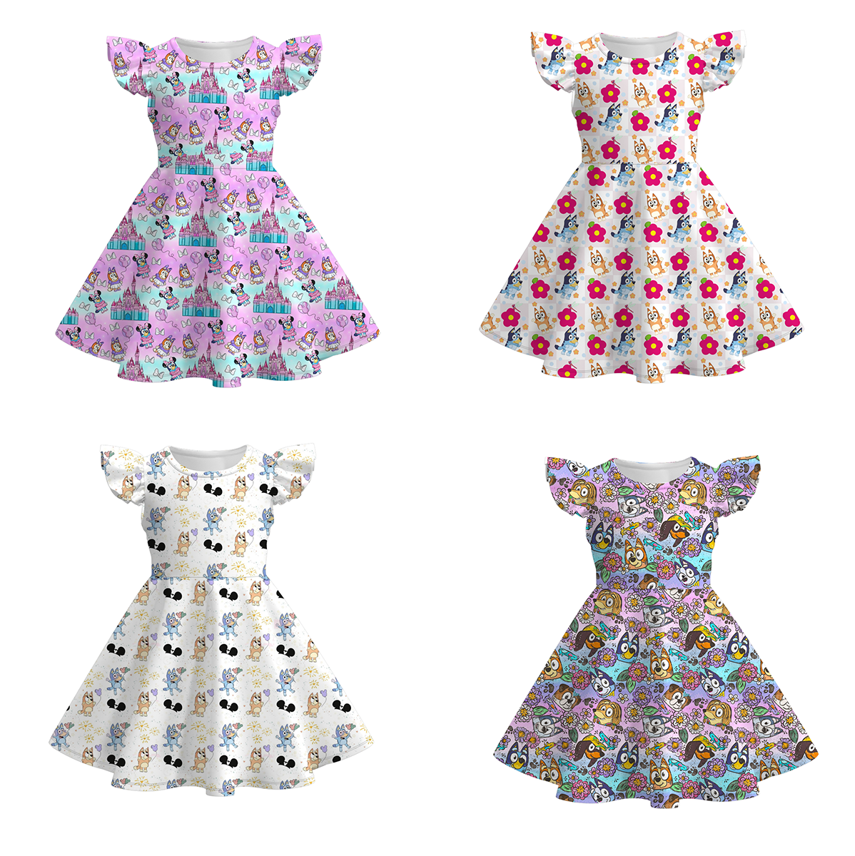 （Pre Order）Girls Summer Buley Print Twirl Dress