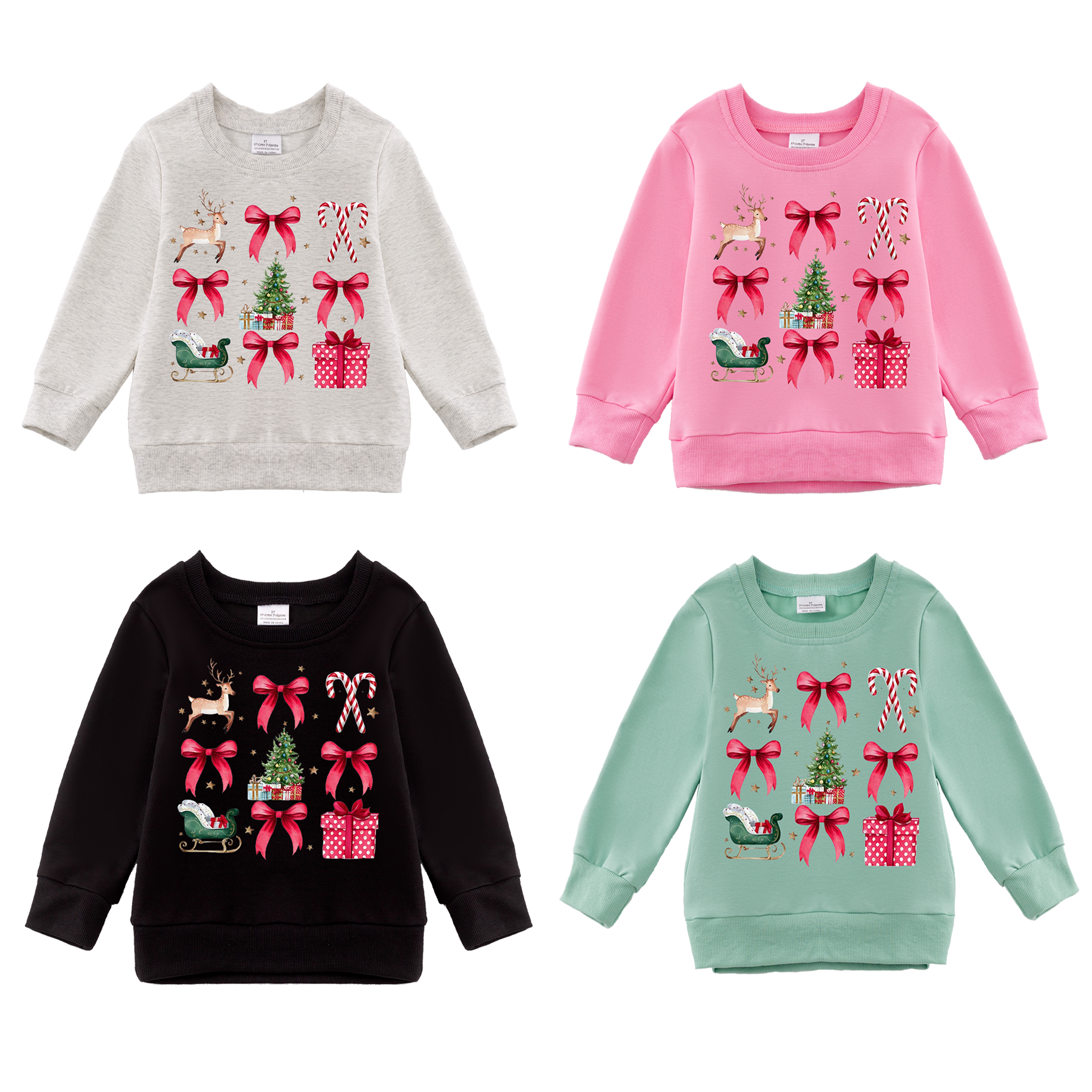 （Pre Order）Girls Christmas Print Sweatshirt