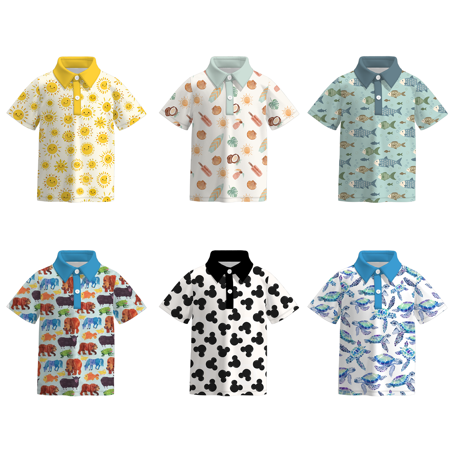 （Pre Order）Boys Summer Seaside Print Top