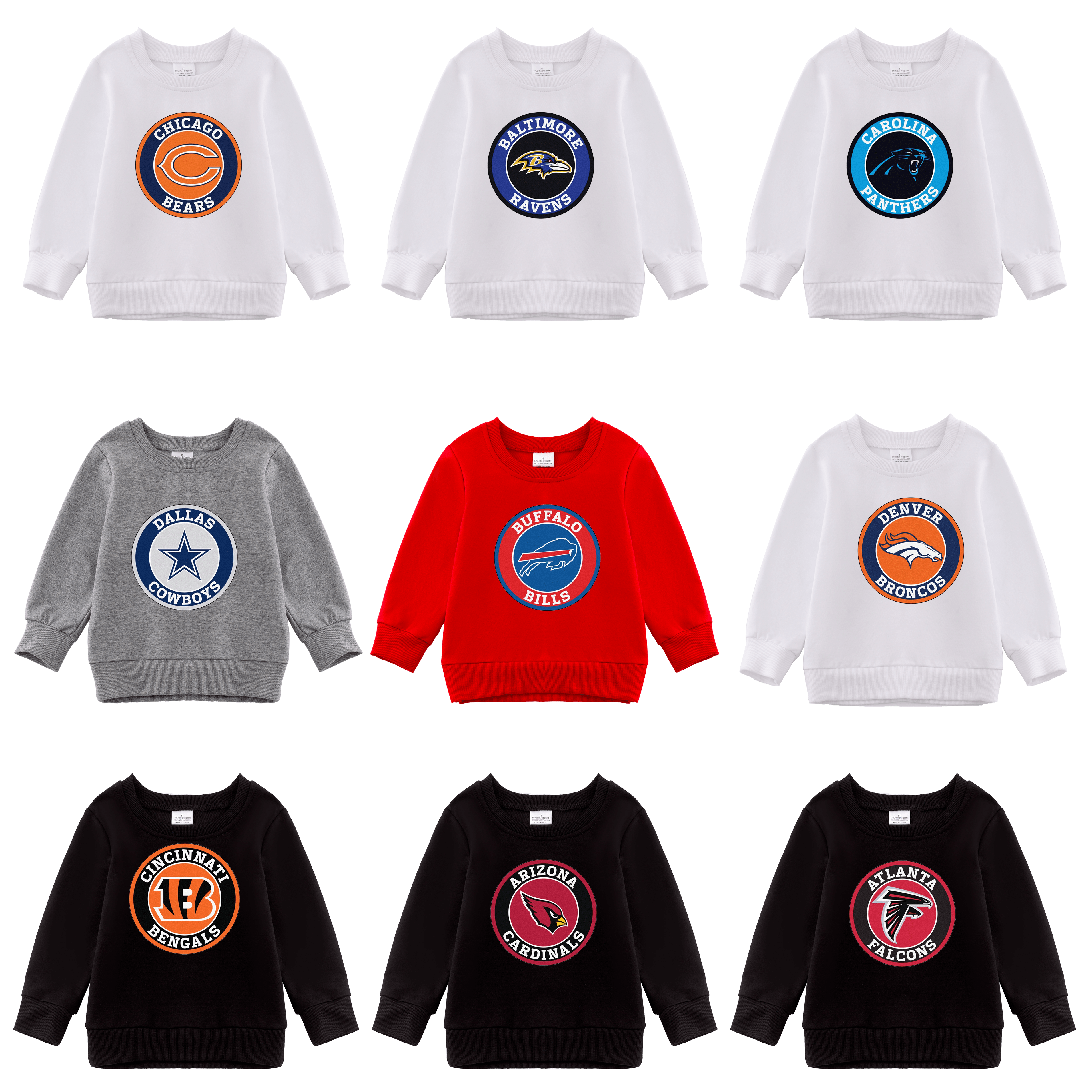 （Pre Order）Girls Fall Football Print Sweatshirt