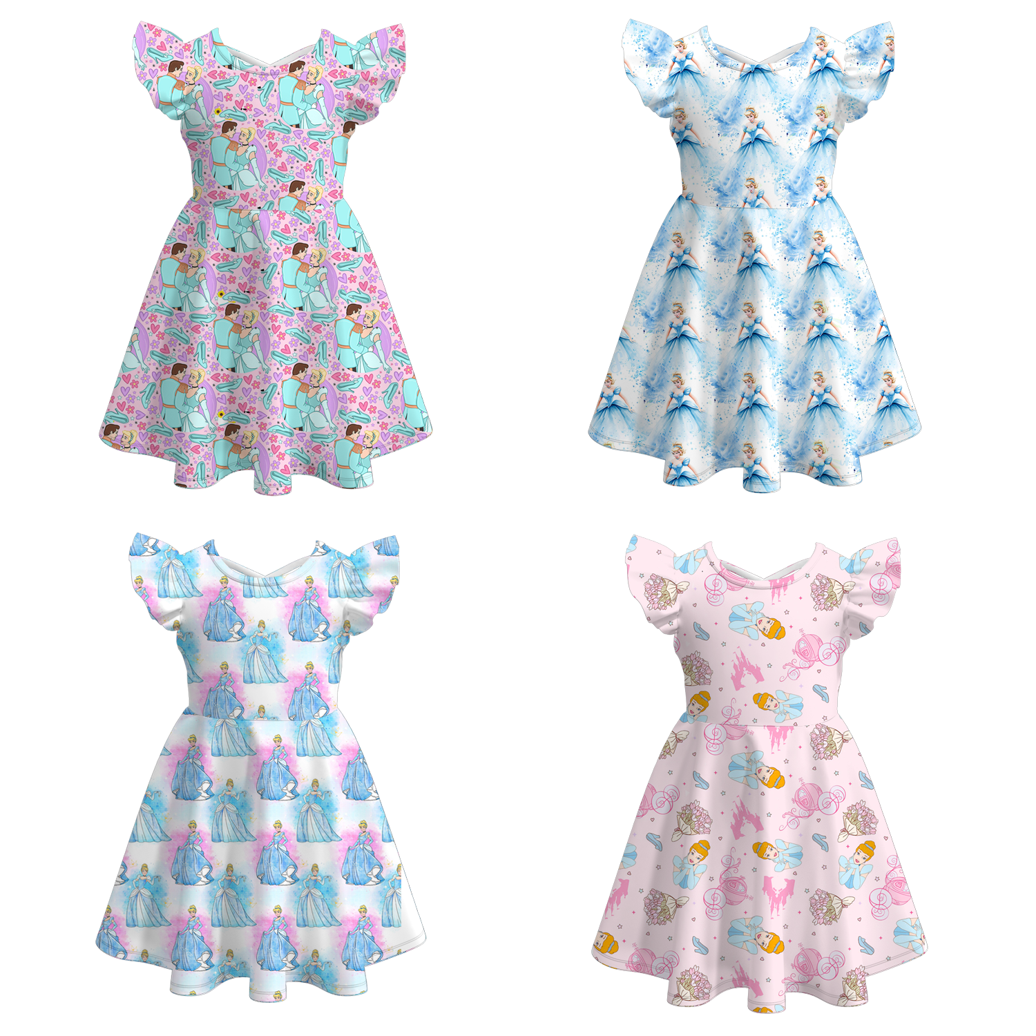 （Pre Order）Girls Summer Princess Print Twirl Dress