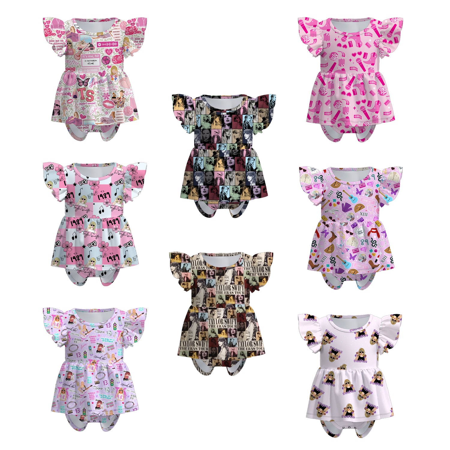 （Pre Order）Baby Girls Summer TS Print Romper