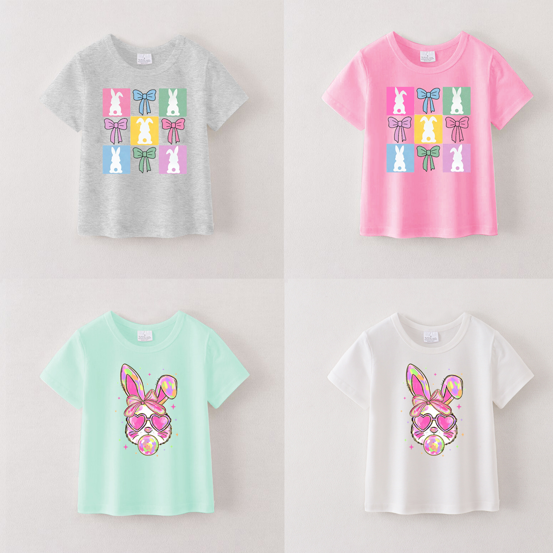 （Pre Order）Girls Easter Bunny Print T-shirt