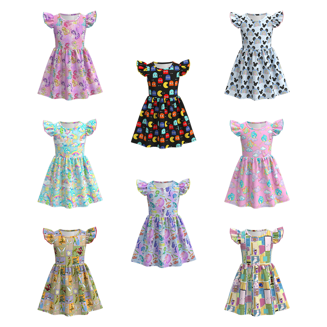 （Pre Order）Girls Cute Cartoon Print Dress