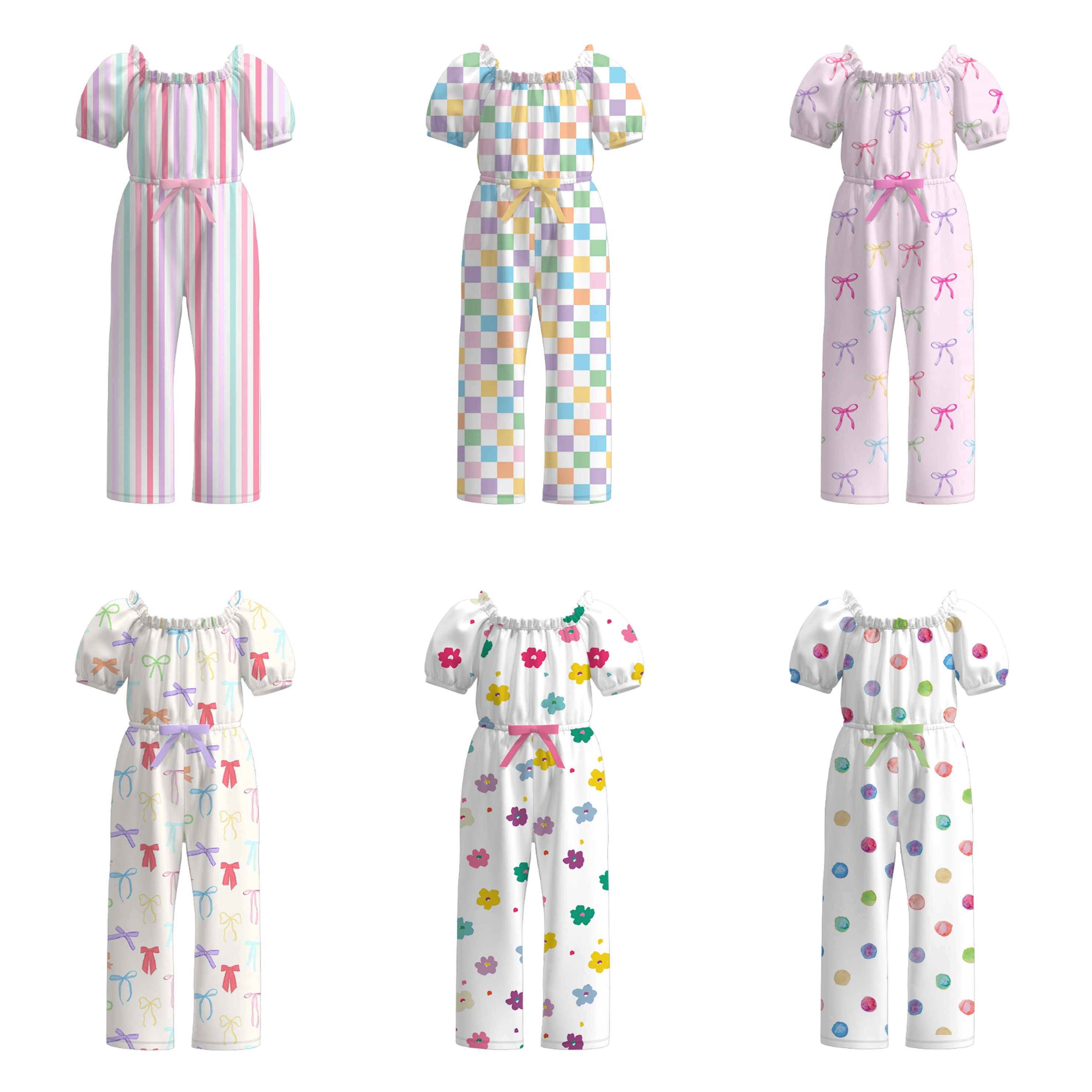 （Pre Order）Girls Spring and Summer Print Jumpsuit