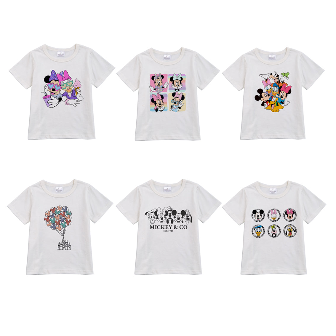 (Pre Order)Summer Girls Micky Mouse Short Sleeves T-Shirts