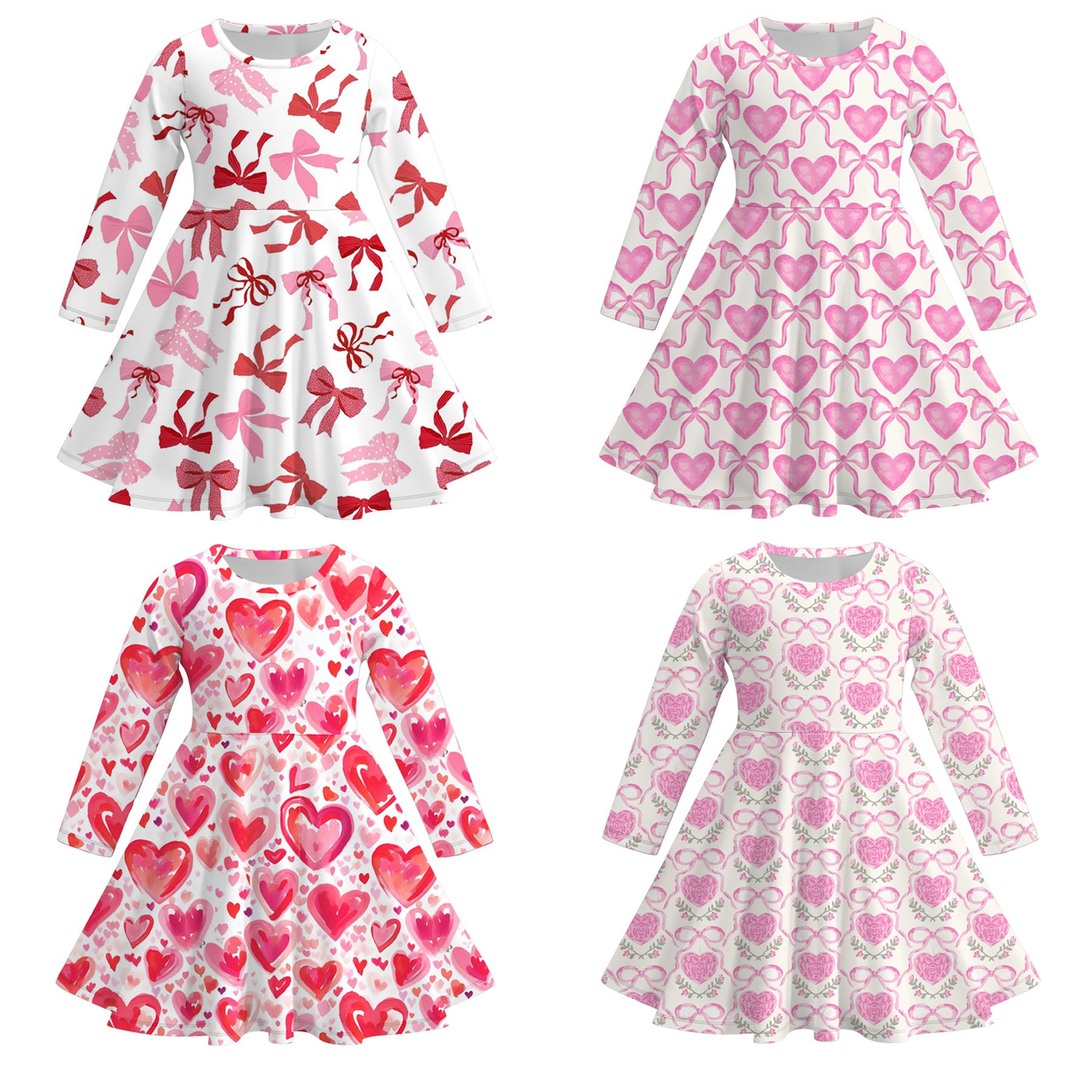 （Pre Order）Girls Valentine's Day Print Dress