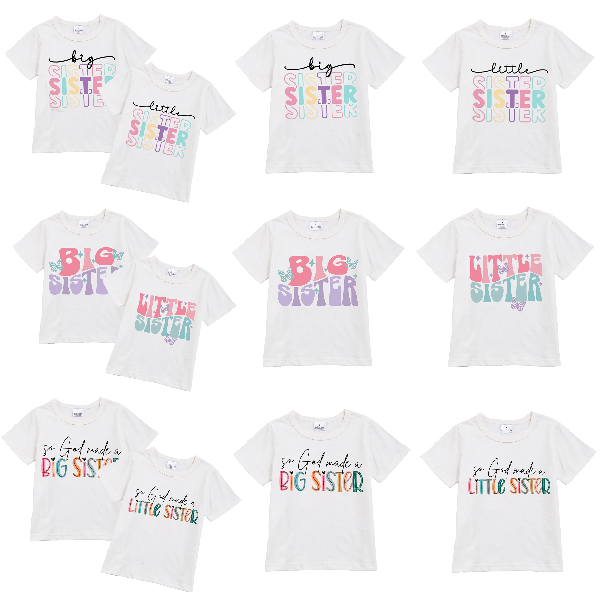 (Pre Order)Sibling Big Little Sister Cotton T-shirt