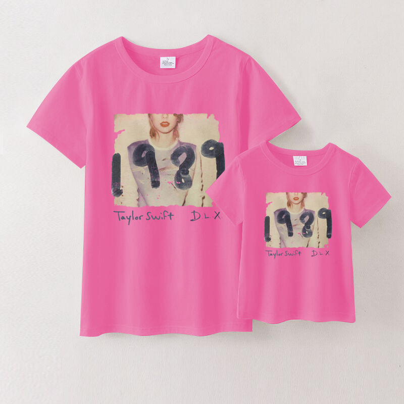 (Pre Order)Mommy & Me Hot Pink Short Sleeves Cotton T-Shirts