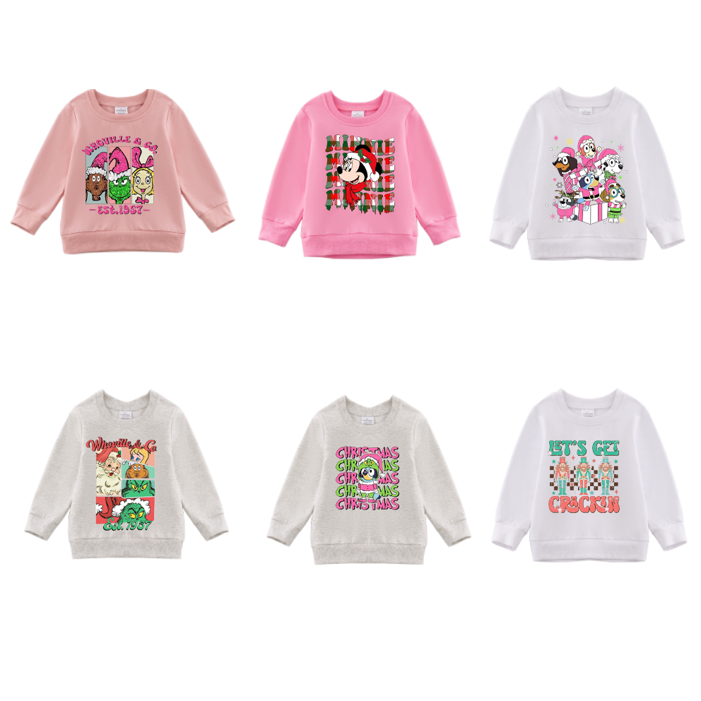 （Pre Order）Girls Christmas Print Sweatshirt