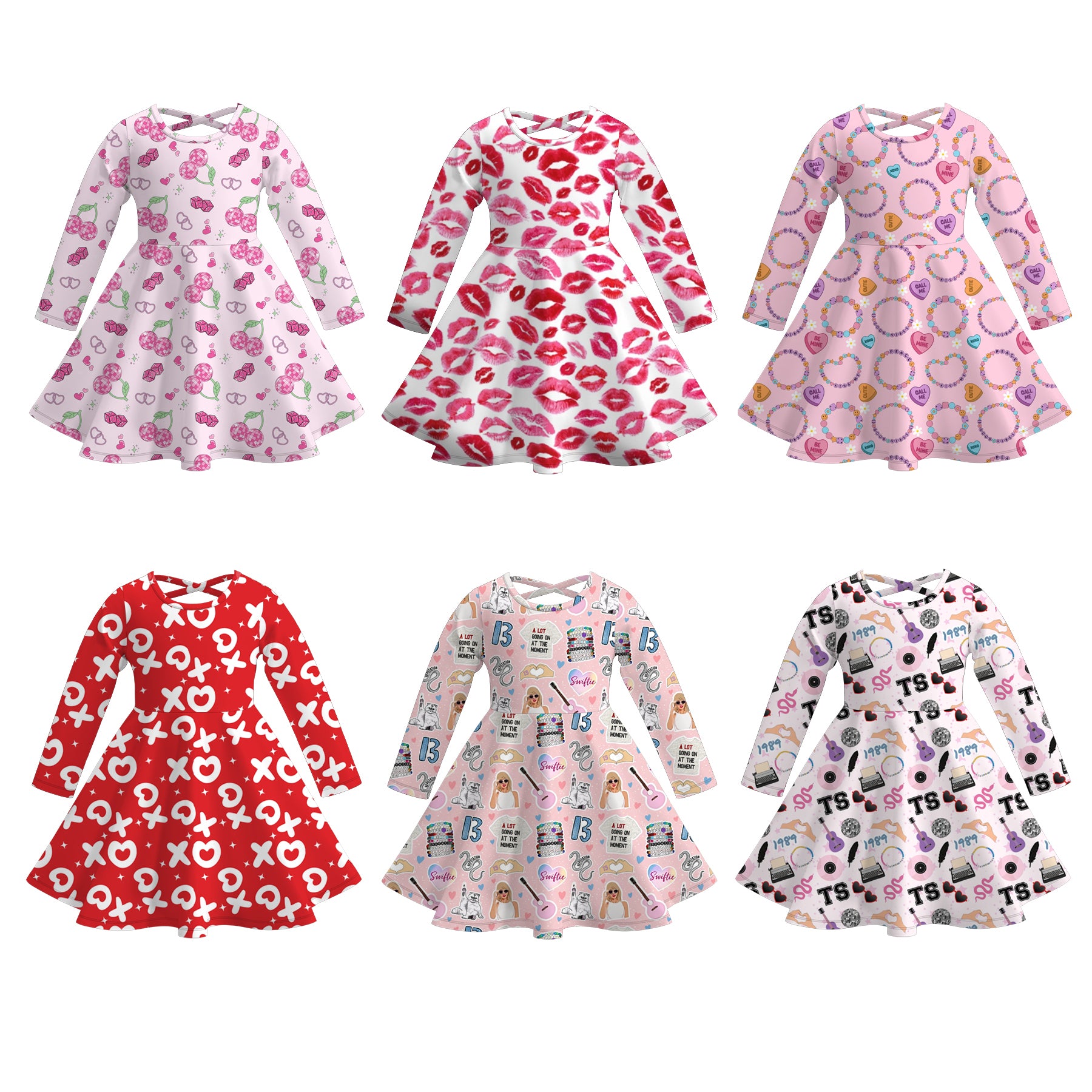 （Pre Order）Girls Valentine's Day Print Dress