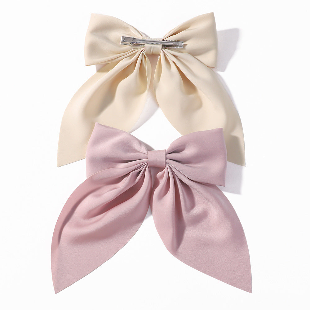 （Pre Order）Elegant Solid Color Large Bow Hair Clip