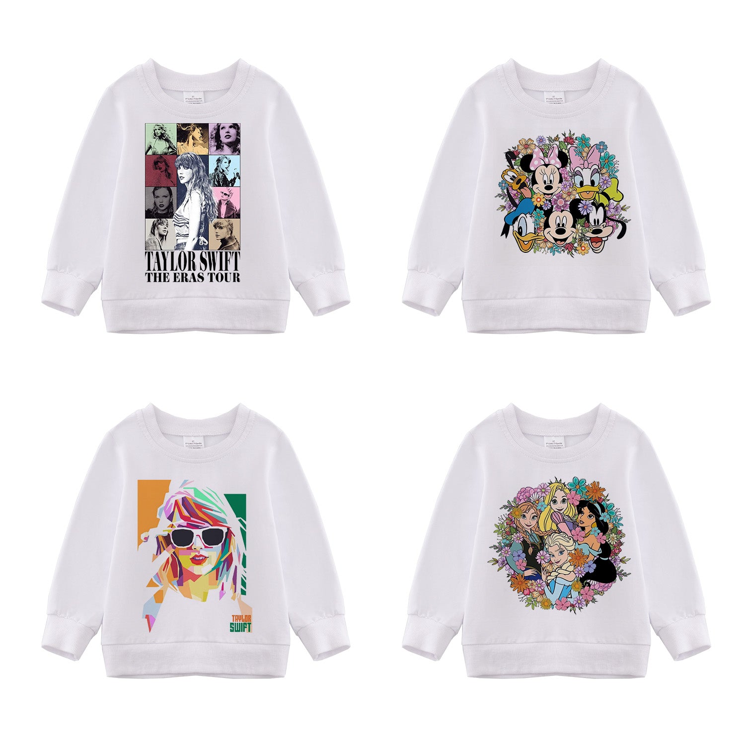 （Pre Order）Girls Fall TS and Cartoon Print Sweatshirt