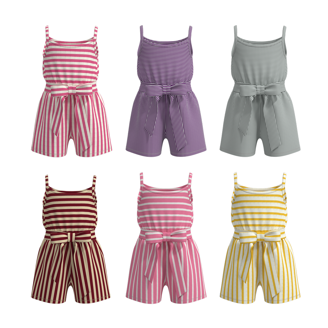 （Pre Order）Summer Girls Cotton Jumpsuit