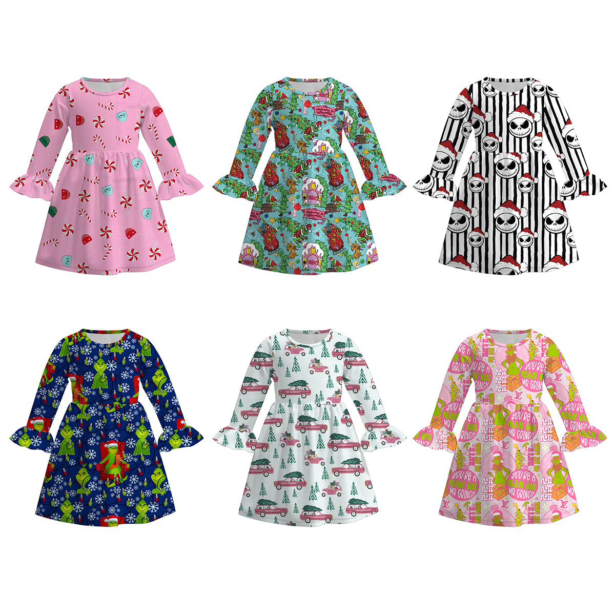 （Pre Order）Girls Christmas Print Dress