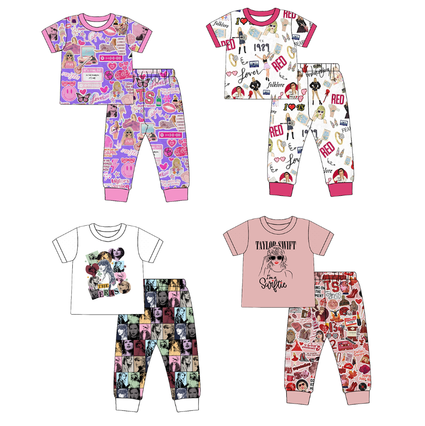 （Pre Order）Girls Summer TS Print Pajamas