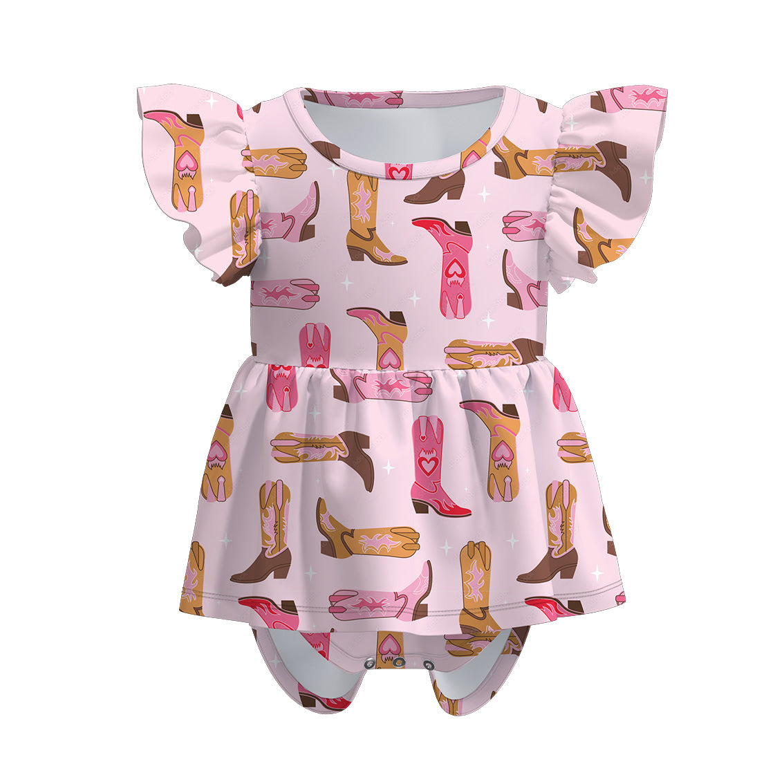 （Pre Order）Gilrs Pink Boots Romper