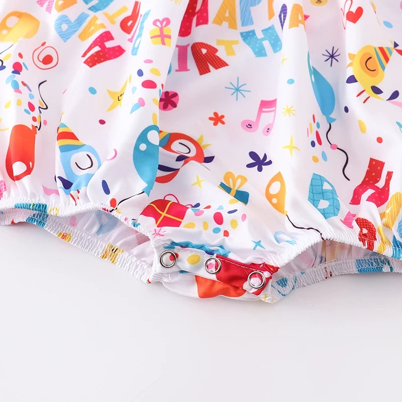 Birthday Gift Balloon Smocked Romper