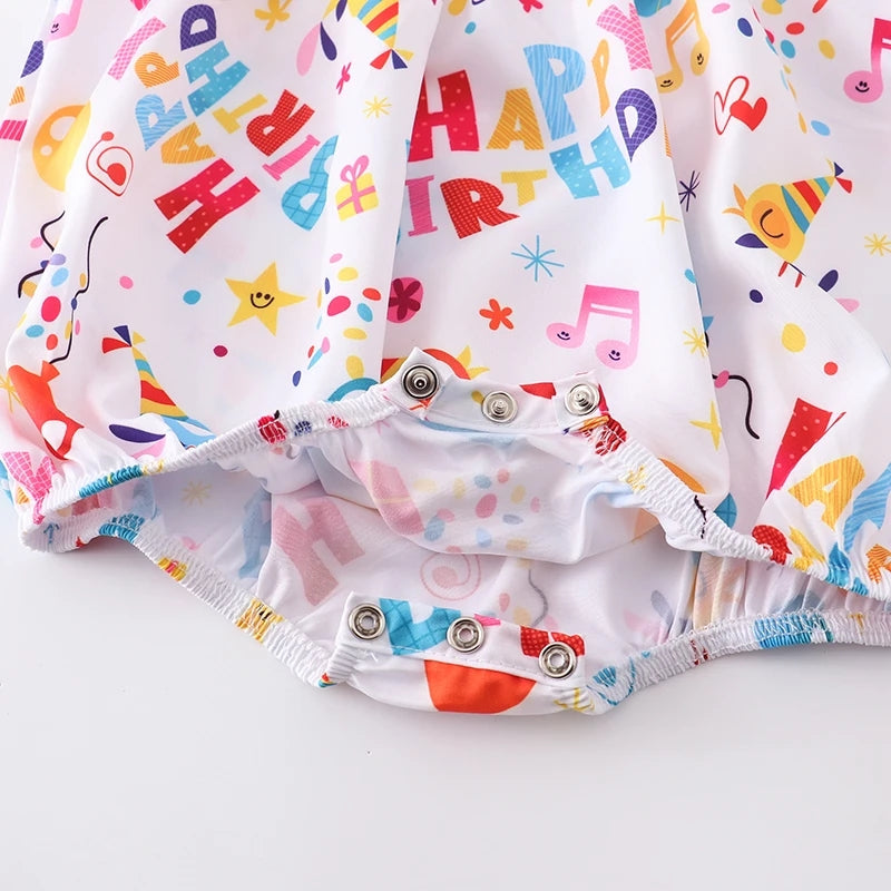 Birthday Gift Balloon Smocked Romper