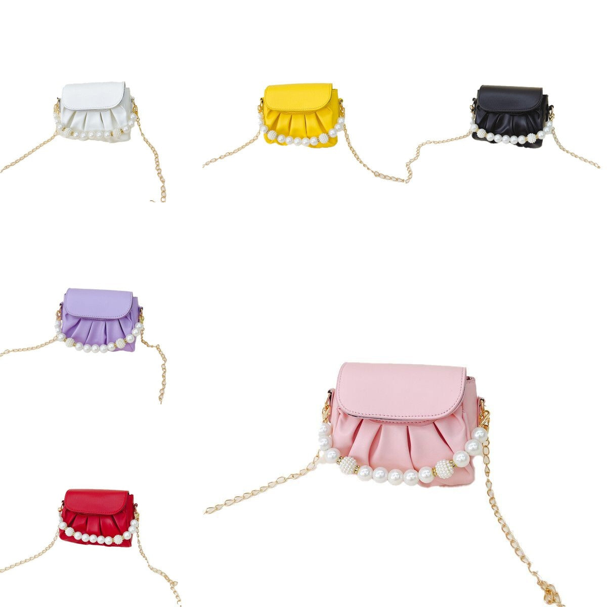 （Pre Order）Girls Pearl Chain Crossbody Bag