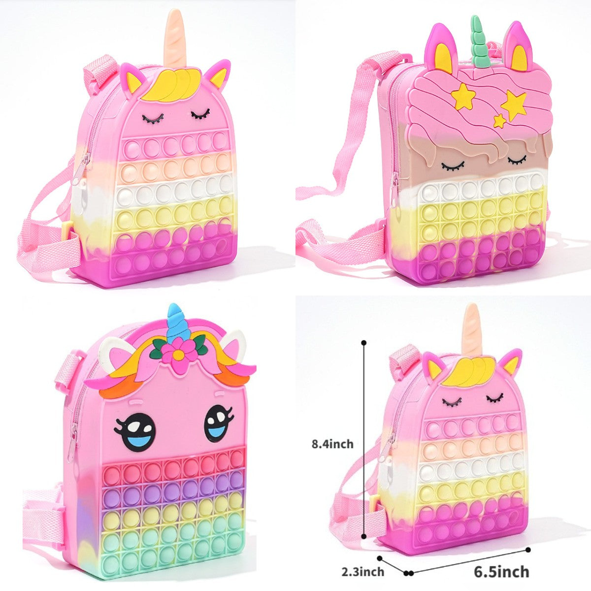 （Pre Order）Girls Silicone Unicorn Backpack