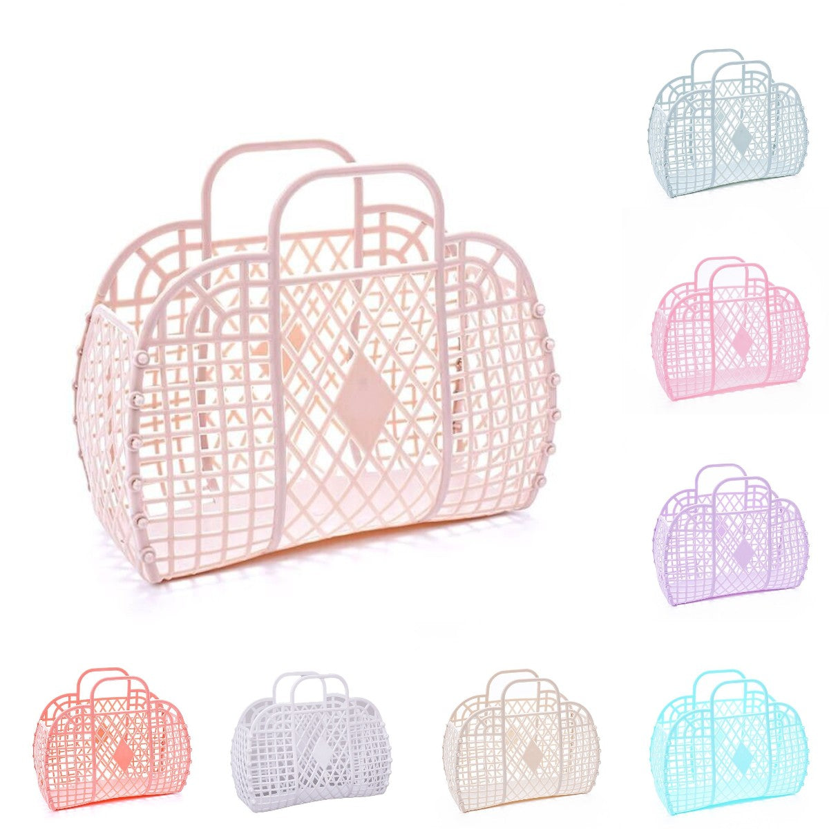 （Pre Order）Portable Hand Woven Plastic Basket